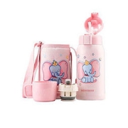BEDDYBEAR 杯具熊 3D浮雕小飞象款 儿童保温杯带吸管儿童水杯316不锈钢 600ml