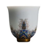 容山堂 金丝珐琅彩品茗茶杯 宝蕴款 6.2x2.4x6.6cm 80ml 茶洗茶盏功夫茶具
