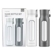 LOCK&LOCK 乐扣乐扣 时尚娜姆杯隔热 套装两件LLG651S603（350ml*2）黑+白