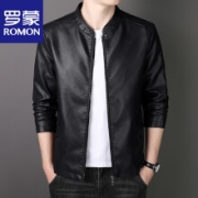 2日16点：罗蒙 男士皮衣外套 黑色 常规款 1件装