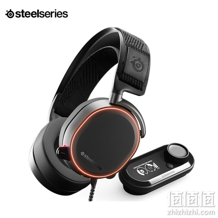 SteelSeries 赛睿  Arctis 寒冰Pro+GameDAC 有线耳机 降噪耳机耳麦 高解码保真 游戏耳机头戴式 黑色