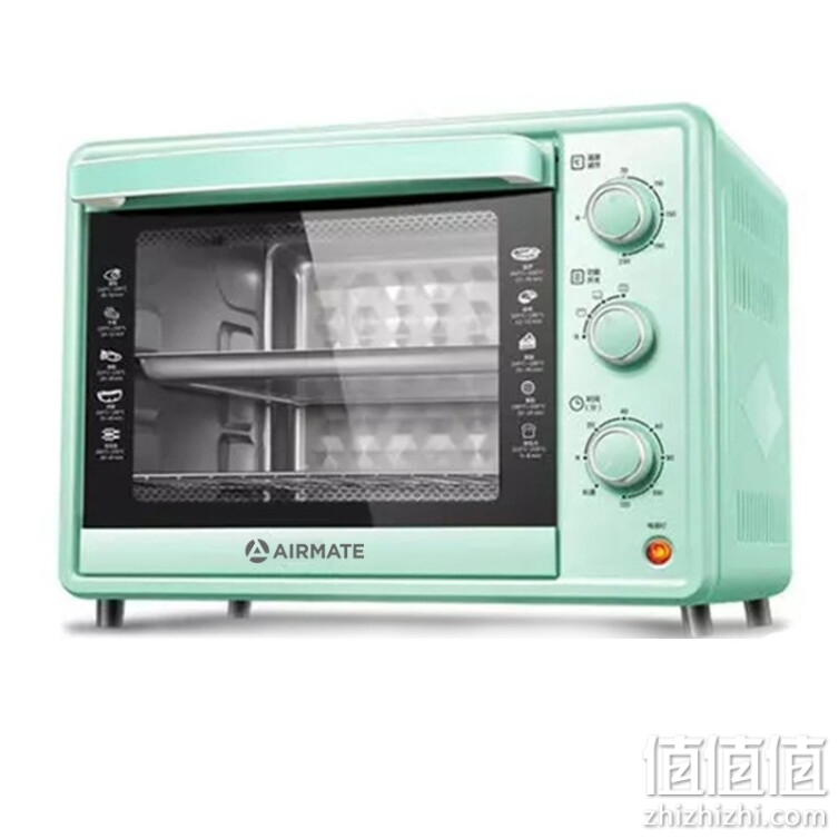 艾美特(Airmate)电烤箱家用多功能30L大容量台式家庭烘焙蛋糕上下独立控温 仙子绿E0E3001-A02