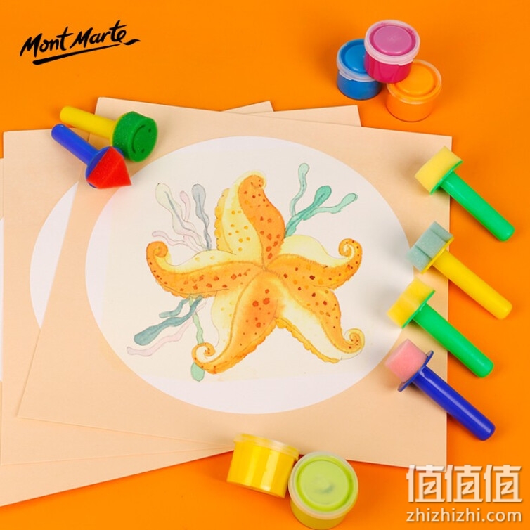 蒙玛特 儿童手指画颜料套装 可水洗宝宝美术用品 广告画水粉颜料 圣诞新年礼物 20色 手指画升级套装