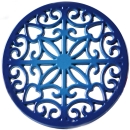 出口珐琅铸铁隔热垫 彩色铁艺锅垫厨房餐桌圆形餐垫耐高温 均码 星空蓝