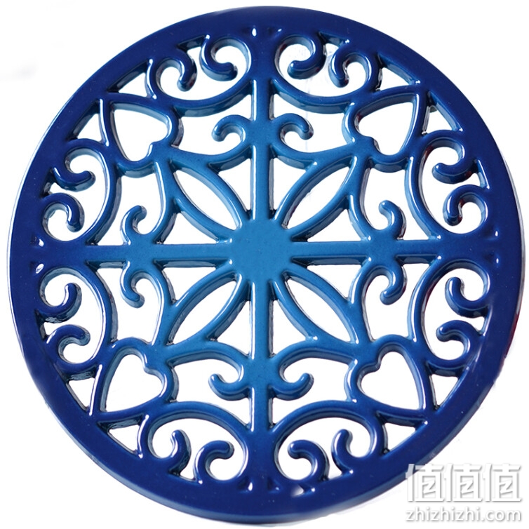 出口珐琅铸铁隔热垫 彩色铁艺锅垫厨房餐桌圆形餐垫耐高温 均码 星空蓝