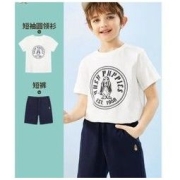 Hush Puppies 暇步士 男童短袖短裤 两件套