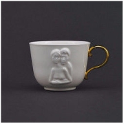 稀奇 向京 因为爱情骨瓷咖啡杯 8.2cmx9.3cm 创意浮雕情侣杯
