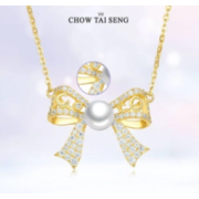 Chow Tai Seng 周大生 S925蝴蝶结珍珠项链