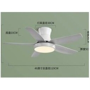 20点开始：NVC Lighting 雷士照明 星夜系列 LED吊扇灯 变频三色调光+定时 白
