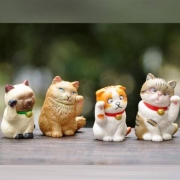 kavar 米良品 招财猫  手办摆件  5只装