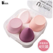 UPLUS 优家 美妆蛋不吃粉化妆粉扑草莓鸡蛋盒葫芦粉扑套装4个工具