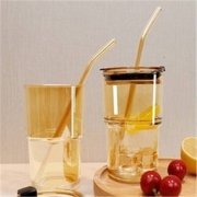 TOMONI 图玛 无皮套吸管玻璃杯 301mL