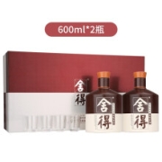 PLUS会员：舍得 品味舍得 52度 浓香型白酒 600ml*2瓶 礼盒装（赠礼袋）