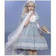 URtto Lolita洛丽塔 浮生梦 夏季短袖op连衣裙 蓝色