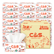 PLUS会员：C&S 洁柔 抽纸 3层100抽24包(195mm*123mm)