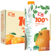 汇源果汁 100%橙汁 果汁饮料 1Lx5 盒 青春版 整箱装