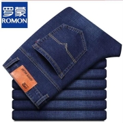罗蒙（ROMON）男士商务牛仔裤 蓝色
