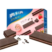 PLUS会员、有券的上：OREO 奥利奥 双心脆威化饼干 草莓味 16条装 共192g