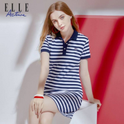ELLE Active 2022夏季法式修身海军风polo连衣裙 多色