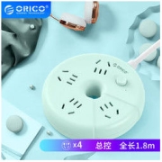 ORICO 奥睿科 ODR-4A 四位五孔插座 1.8m 淡粉绿