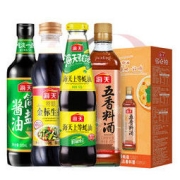 有券的上：海天 金标生抽 500ml+简盐酱油 500ml+上等蚝油 520g+古道五香料酒 450ml