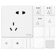 7日20点：Schneider Electric 施耐德电气 皓呈系列 斜五孔插座 奶油白 49只装