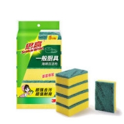 3M 思高一般厨具海绵百洁布5片装 21187去污洗碗布刷碗布
