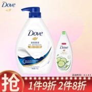 Dove 多芬 沐浴露套装（深层营润1kg+清透水润300g）