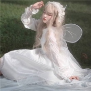 预售：withpuji lolita 流光纱蝴蝶op送可拆罩纱 S