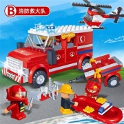 BanBao 邦宝  消防救火队 208颗粒 4公仔
