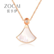 ZOCAI 佐卡伊 女士母贝钻石项链 C00515