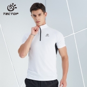 探拓（TECTOP）户外休闲短袖 情侣款透气运动跑步T恤 男款白色D212161*2件