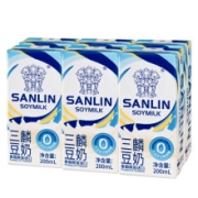 再降价、PLUS会员：三麟 原味豆奶 植物蛋白饮料 200ml*6瓶+凑单