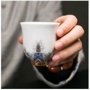 容山堂 金丝珐琅彩品茗茶杯 宝蕴款 6.2x2.4x6.6cm 80ml 茶洗茶盏功夫茶具