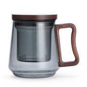 述茗 耐热玻璃茶水分离杯 500ml