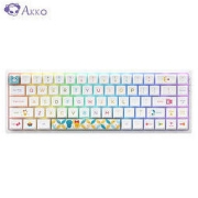 20点开始：Akko 艾酷 3068B 三模机械键盘 68键 Akko果冻粉轴 哆啦A梦-彩虹版