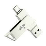 aigo 爱国者 U350 USB3.0U盘 银色 128GB USB/Type-C 双口