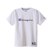 Champion 日版  男女同款 草写刺绣LOGO印花圆领T恤  白色 M