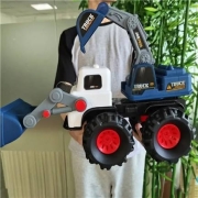 孩车宝 儿童大号工程车玩具套装 挖机礼盒装