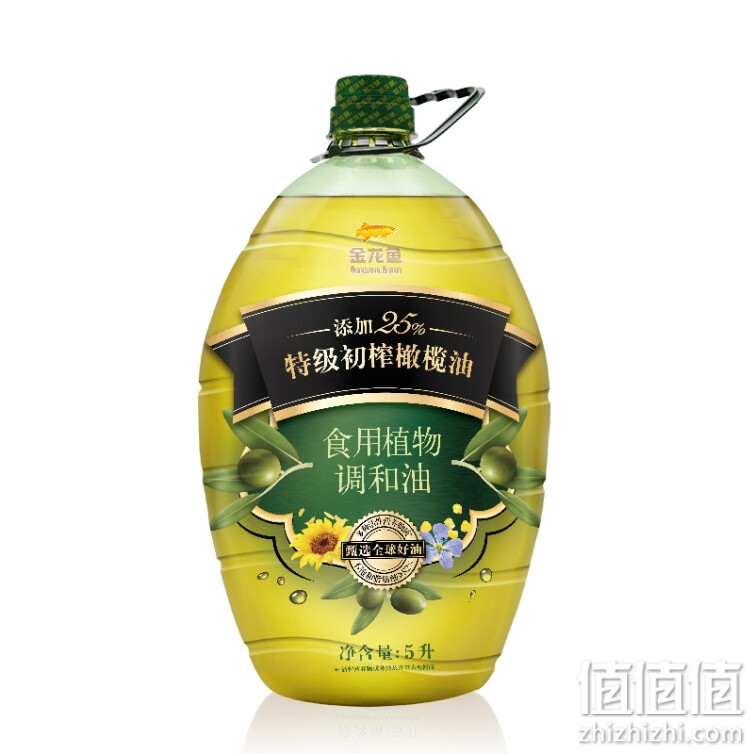 金龙鱼 食用油 添加25%初榨橄榄油 食用植物调和油5L
