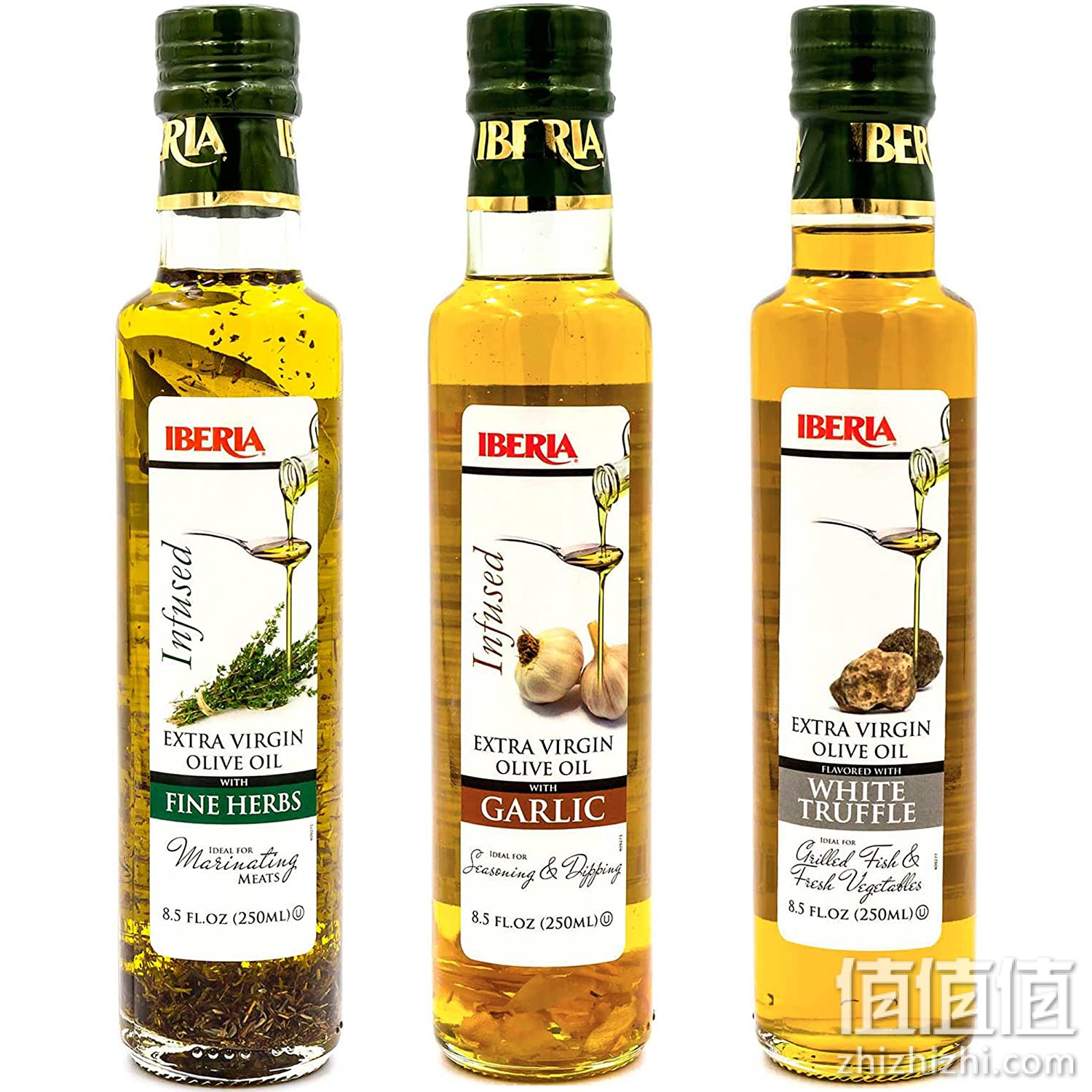 Iberia 特级初榨橄榄油，多种包装含： 1 个白松露 EVOO、1 个大蒜 EVOO、1 个优质草药 EVOO