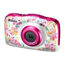 尼康 (Nikon)COOLPIX W150 轻便型数码相机 家用/办公卡片机 三防 防水防尘防震 花纹粉 套餐三