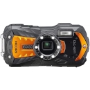 RICOH WG-70 橙色防水数码相机 1600 万像素高分辨率图像防水 14 米防震 1.6 米水下摄影 6 个 LED 环形灯数字显微镜模式坚固机身设计 适用于工作场所