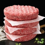 原切0添加，113gx10片 大黄鲜森 谷饲和牛原切纯肉牛肉饼