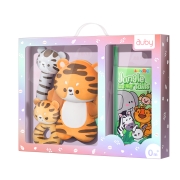 auby 澳贝 虎年新年礼盒 婴幼儿童早教玩具0-1岁哄睡神器 安抚玩偶摇铃+宝宝立体布书 可水洗