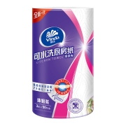 凑单品、亲子会员：维达(Vinda) 可水洗厨房卷纸 50节*体验装 3层加厚