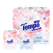 得宝(Tempo) 手帕纸 迷你樱花季特定版 12包*4层*7张小包纸巾 +凑单品