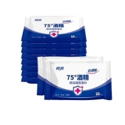 格润 便携式小包装 75%酒精湿巾 100抽