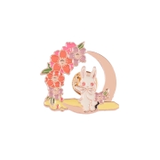 火娇 小花 月亮兔子胸针