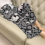 【卡思涵】宽松休闲棉绸家居裤
